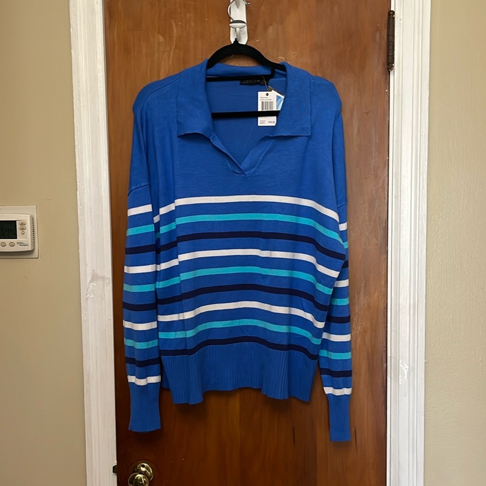 🆕. New Joseph A Blue and white Longsleeve Women’s sweater. XL.      D1. Winter